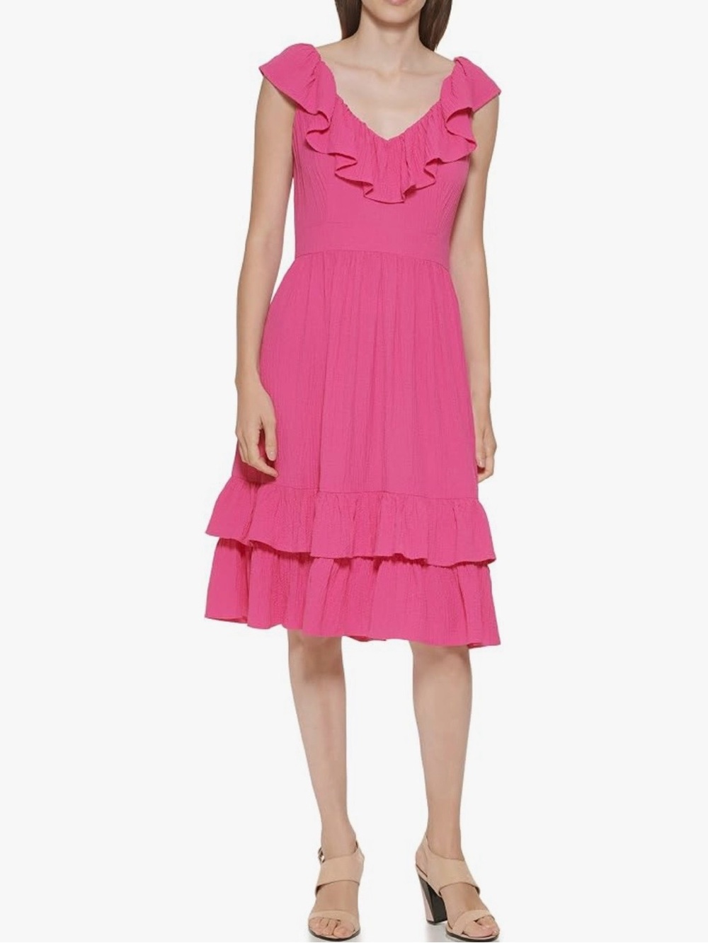 Calvin Klein Hot Pink Ruffle Sundress